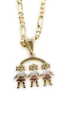 3 Girls Pendant for Mom’s with chain Gold plated