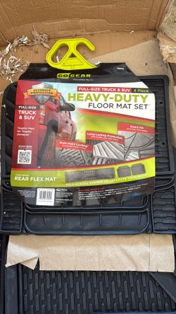 Full Size Heavy Duty Floor Mat Set Black