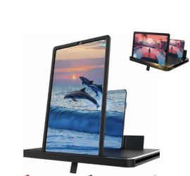 Screen Magnifier Amplifier 3D HD Smart Mobile Phone Movies Amplifier with Foldable Holder Stand for Any Smartphone, Supports All Smartphones
