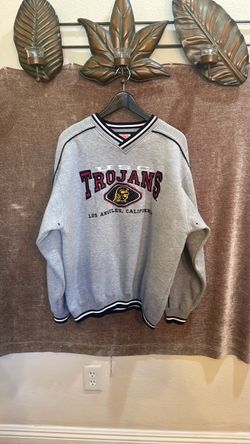 Vintage USC Trojans gray v-neck embroidered graphic sweatshirt