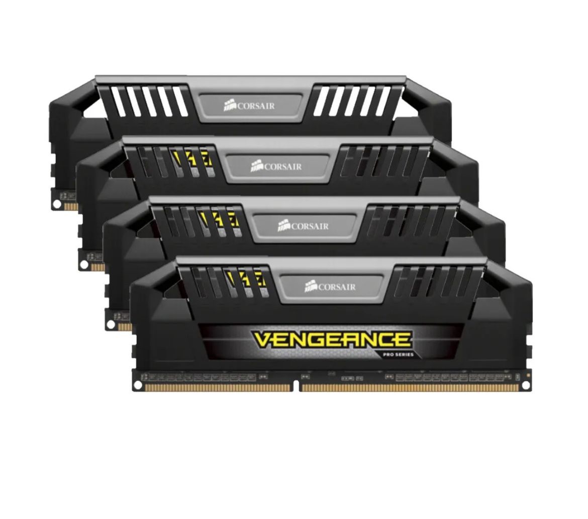 MINT CONDITION: Corsair Vengeance Pro DDR3, 32GB, 8GBX4 Cards,1600MHz, CL9 PC3-12800, PC Memory RAM