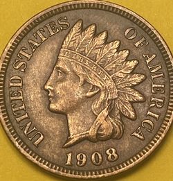 1908 INDIAN HEAD ONE CENT
