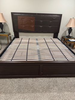 King bed frame and springs