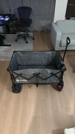 Sekey 220L Wagons Carts Foldable with Big All-Terrian Beach Wheels, Collapsible Heavy DutyWagon with Cup Holders, Extra Large Folding Wagon,Foldable W