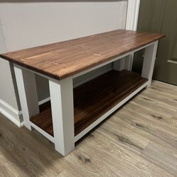 Handmade Framhouse 2-Tier Entryway Bench