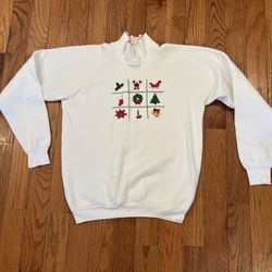 Vintage 80s Bonworth Grandma Ugly Christmas Sweater Granny Sweatshirt Large