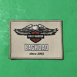 Vintage Harley Davidson Baghdad since 2003 Cloth Patch Theatre Made