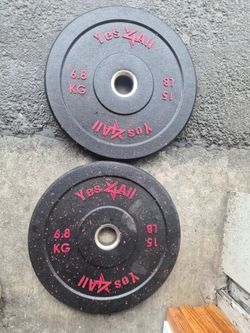 Yes4All 15 lb Bumper Plates Pair