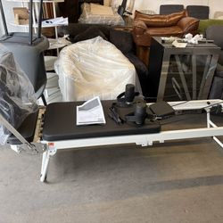 Pilates Reformer, 75" Foldable Reformer Pilates Machine Equipment for Home Use and Gym Workout Up to 400LBS with Dual Resistance- Springs and Cords an