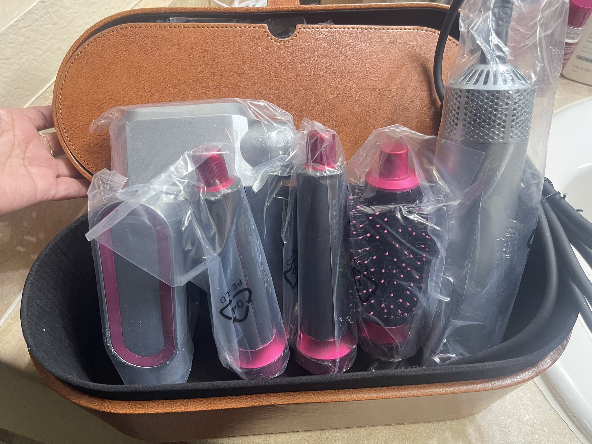 New 5-in-1 Hair Dryer Hot Comb Set Professional Curling Iron Hair Straightener Styling Tool