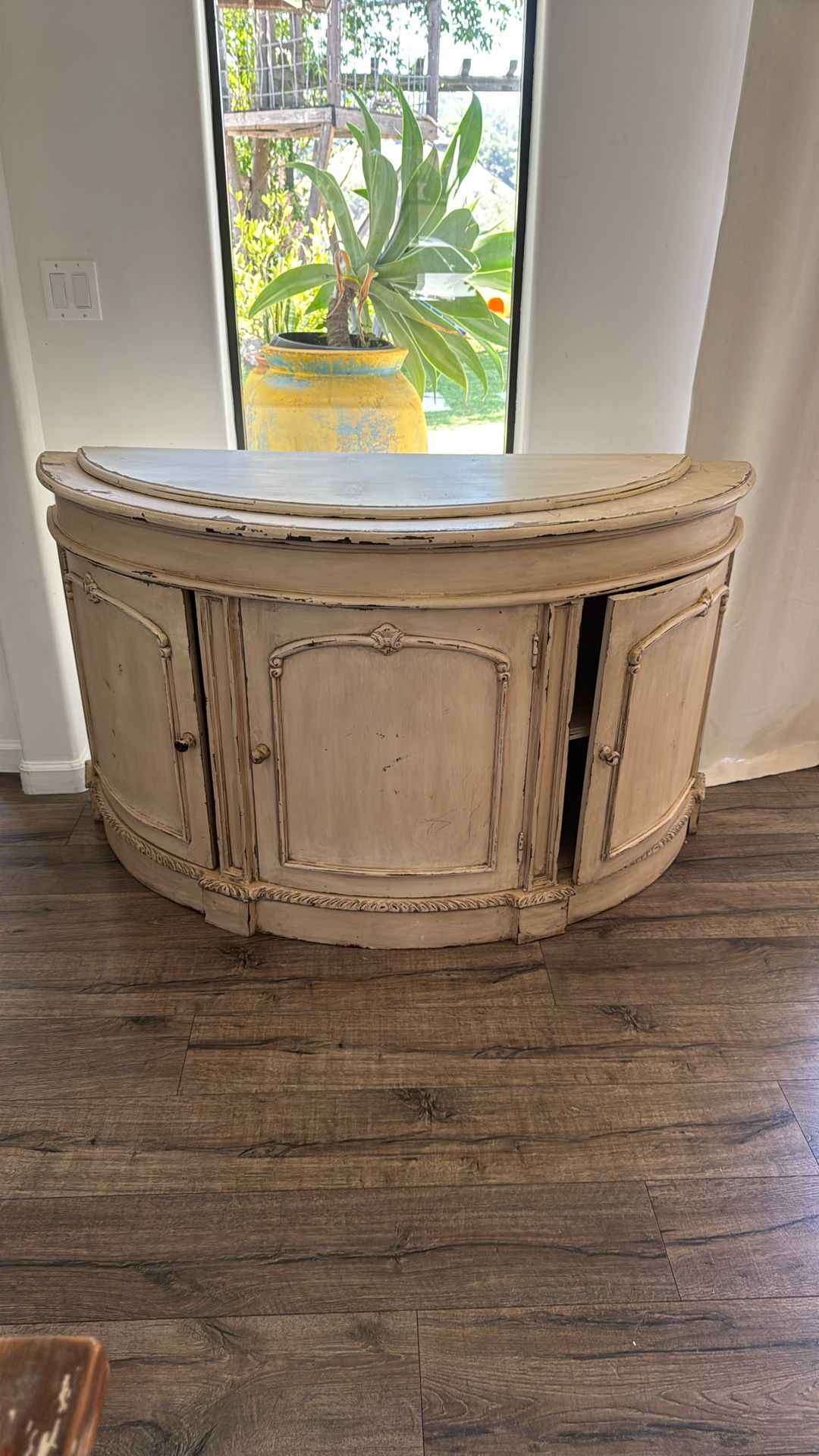 Curved Console Table Wood