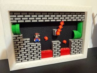 Super Mario Bros 3D Diorama Shadow Box