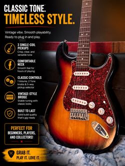 Sunburst Stratocaster-Style Electric Guitar