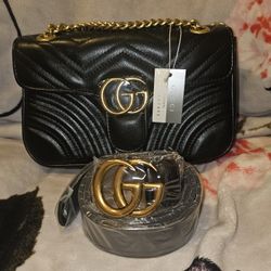 GUCCI Marmont Bag & Matching Marmont Belt