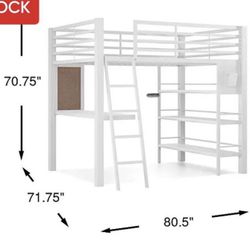 White Loft Twin Bed Frame 
