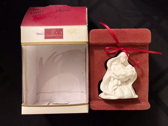 Mother Mary And Jesus Porcelain Christmas Ornament By Mikasa 2007, With Box.