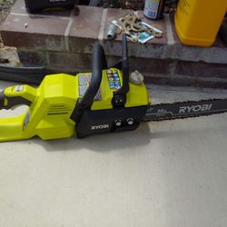 Ryobi Cordless 40v Rechargeable Battery Operated Lithium Ion Chainsaw 