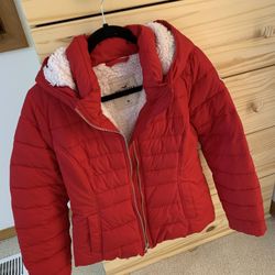 Hollister Red Puffer Jacket for women 