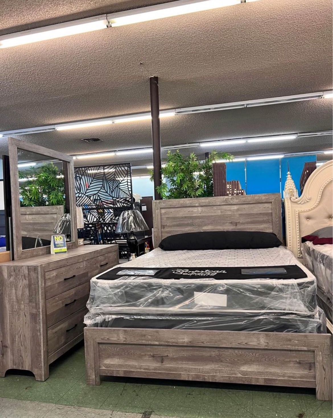 🔥Flash Deal🔥Queen Bed Frame + Dresser + Mirror + Nightstand Only $499, Finance Available 