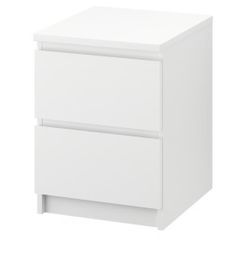 MALM Chest of 2 drawers, white, 40x55 cm