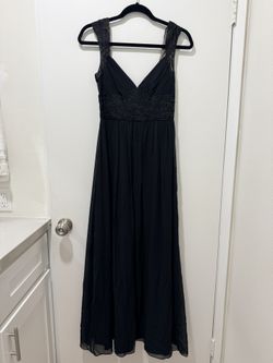 Black Lace and Embroidered Maxi Dress- BCBG Maxazria