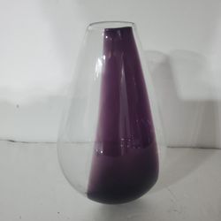 Hand-blown Amethyst Tear Drop Vase Art
