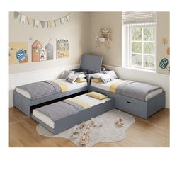 Brand new Double Twin bed with Trundle