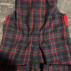 Mulberry St. Children's Vintage Plaid Sleeveless Romper with Car Applique