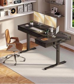 Brand New: 63" L-Shaped Electric Standing Desk (Black)