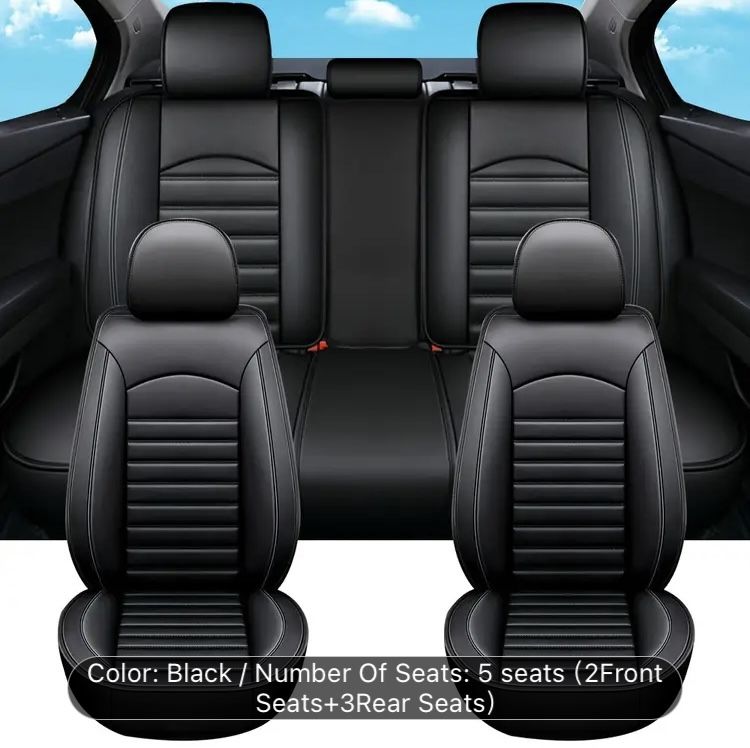 Universal 5-Seater Faux Leather Waterproof  Car Seat Cover