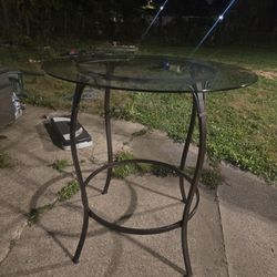 Tall Glass Table  & Metal