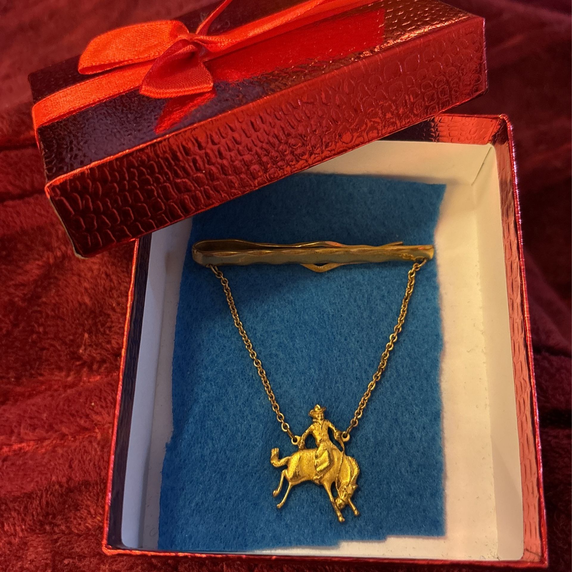 Vintage Anson Rockabilly Rodeo Cowboy Tie Bar Clip