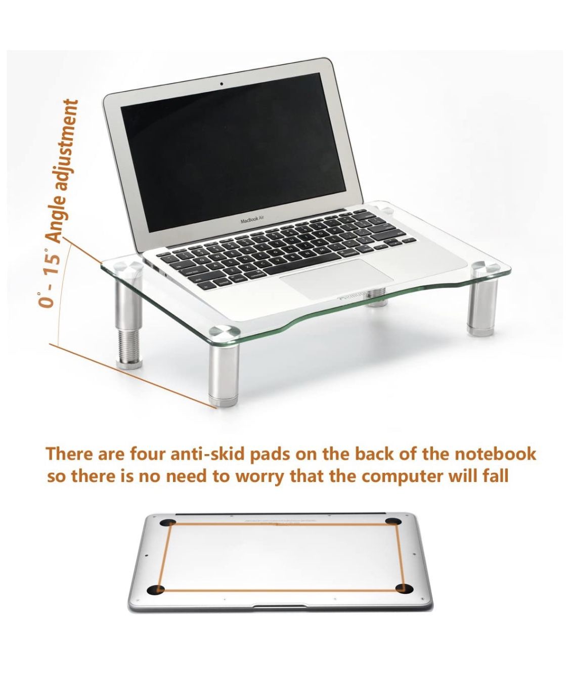 Clear tempered glass laptop