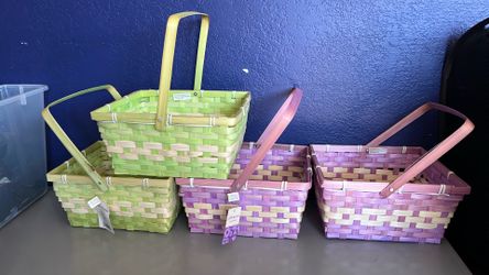 Assorted sizes of bamboo baskets