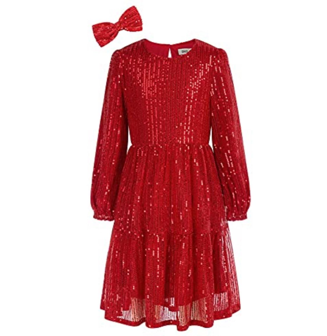GRACE KARIN Girls Sequin Party Formal Dress Wedding Guest Sparkle Fancy Birthday Tulle
