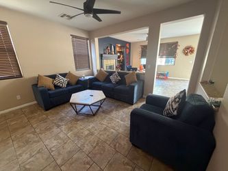 3 piece navy blue couch set