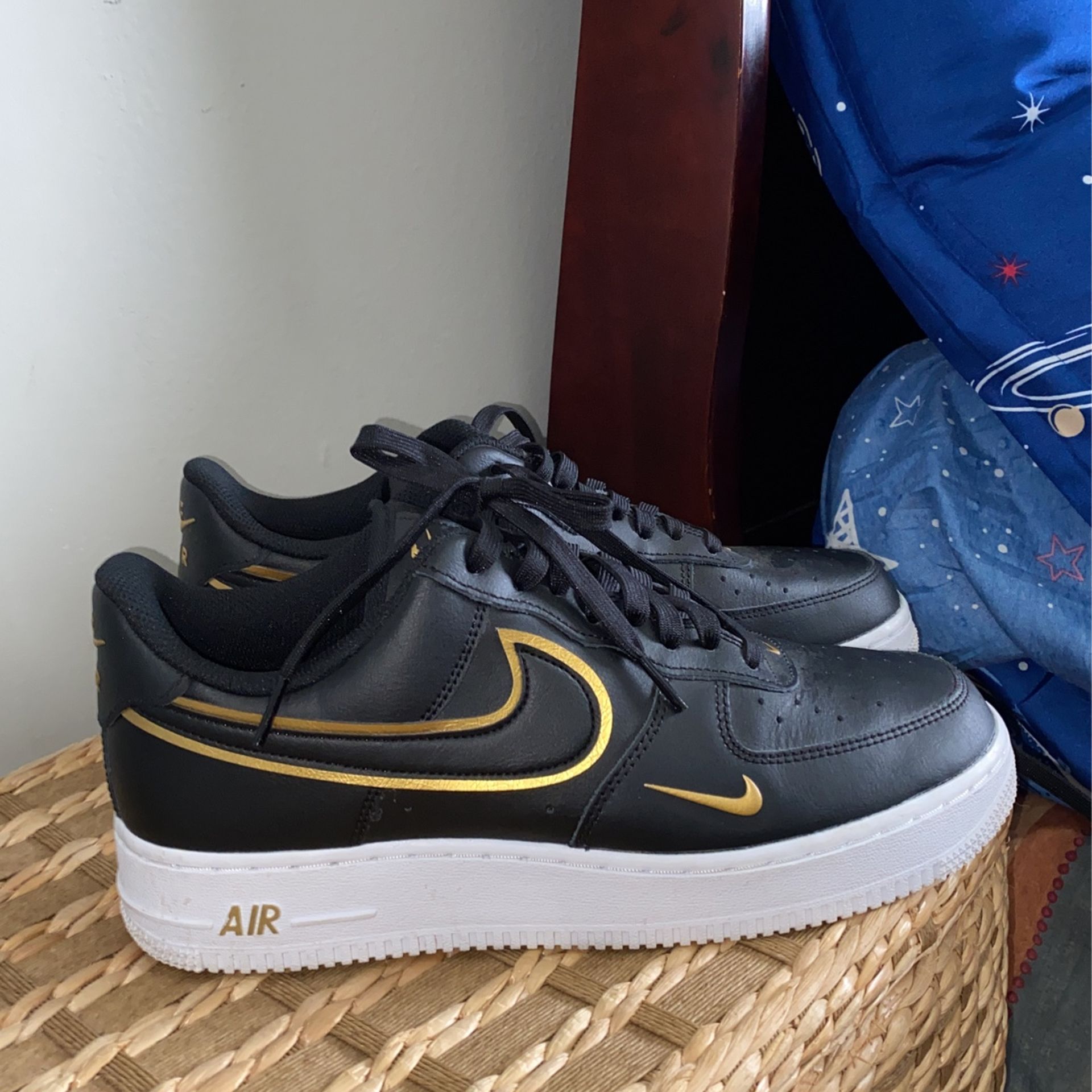 Black Matalic Gold Nike Air Force One Low 07