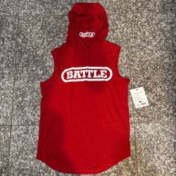 Battle Sleeveless Hoodie Red