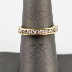 14k Yellow Gold Diamond Ring 0.30 ctw Channel Set (size 6)