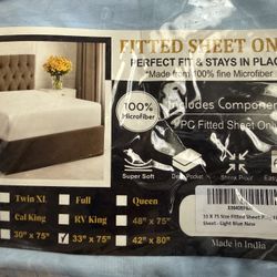 FITTED SHEET ONLY PERFECT FIT & STAYS IN PLACE *Made from 100% fine Microfiber 100% Microfiber Includes Components 1 PC Fitted Sheet Only 