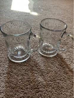 Clear coffee mugs.