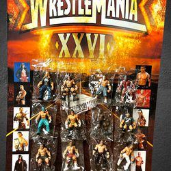 2006 WWE Wrestlemania  XXVI 2" Mini Wrestlers Action Figures Complete set of 12, set # 2 Retail store display unpunched