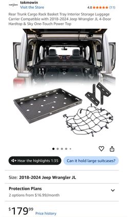 Jeep storage rack JL wrangler