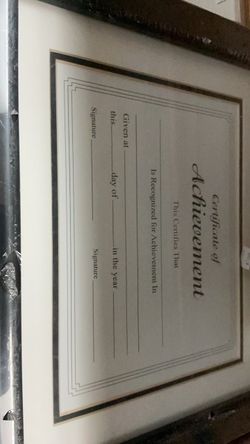 Framed Certificate of Achievement