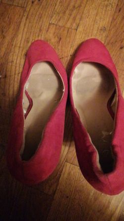 Atmosphere Faux Suede Red Pumps