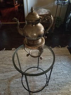 Sliver Tea Pot With Stand Needs Polising