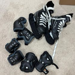 CCM ice Skates and guards Kids Size 12