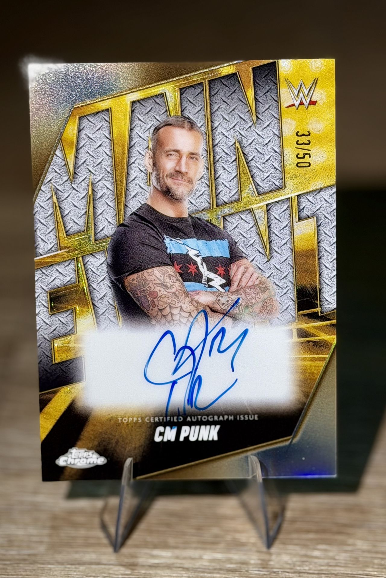 CM Punk Main Event Auto #33/50 2025 Topps Chrome WWE