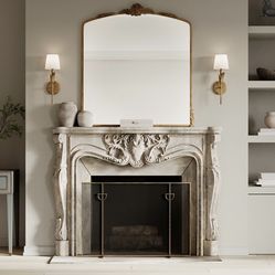 New-in-Box Kathy Kuo Home Arteriors Brooklyn Hollywood Regency Antique Brass Fireplace Screen