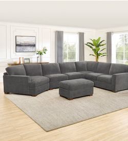 Thomasville Merran Fabric Sectional with Storage Seats and Storage